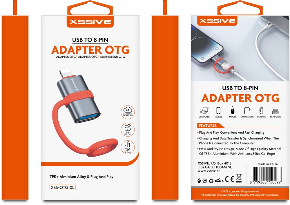 Xssive OTG USB to 8-Pin (iPhone) XSS-OTG10L-2