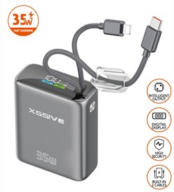 Xssive Mini Powerbank Ultra Fast Charge PD35W met Kabel 10000mAh XSS-PB54