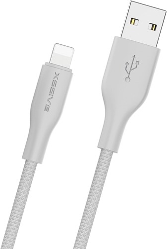 Xssive TPE Braided Cable for iPhone 30cm XSS-TPEBR30L - Wit