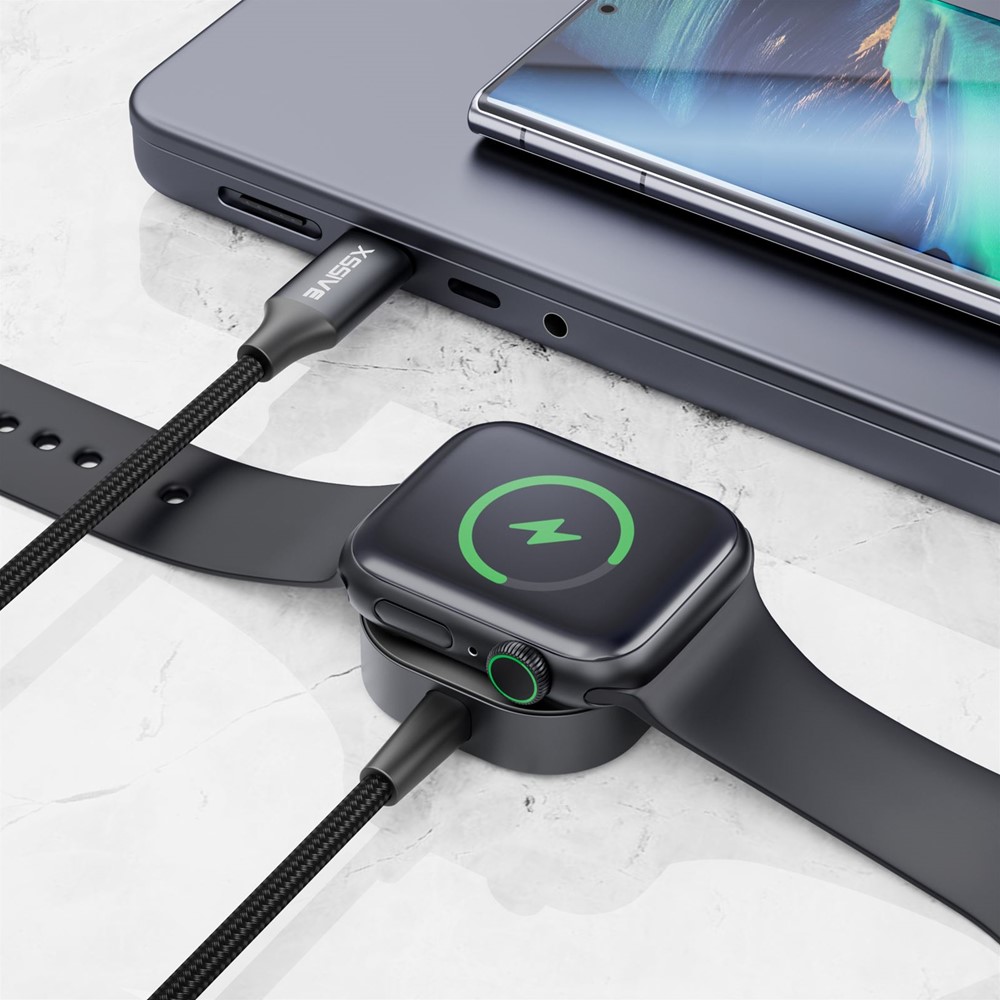 Xssive Magnetic Charging Cable for iWatch & Samsung Watch XSS-WATCH4B 2IN1 - Zwart-3