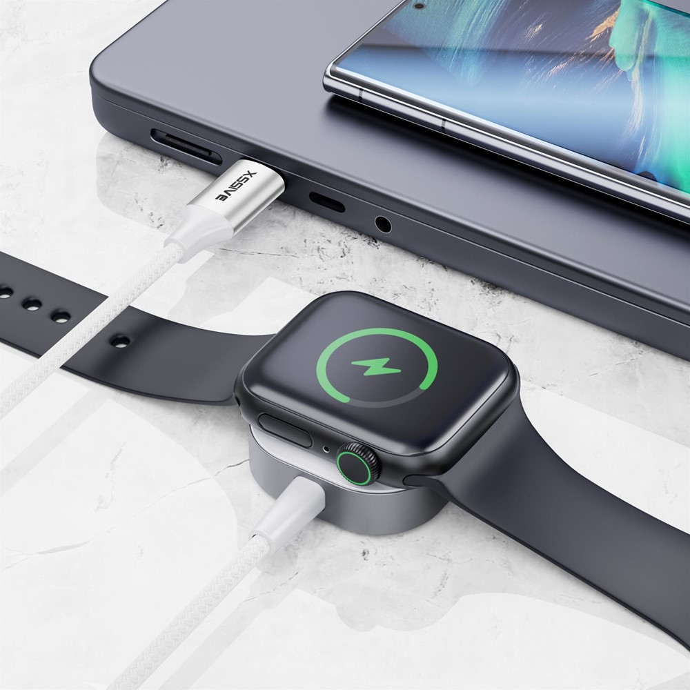 Xssive Magnetic Charging Cable for iWatch & Samsung Watch XSS-WATCH4W 2IN1 - Wit-3