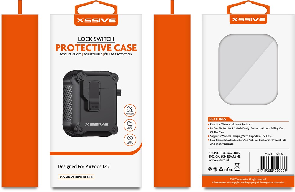 Xssive Protective Case for AirPods PRO1/2 XSS-ARMORPD - Black-3