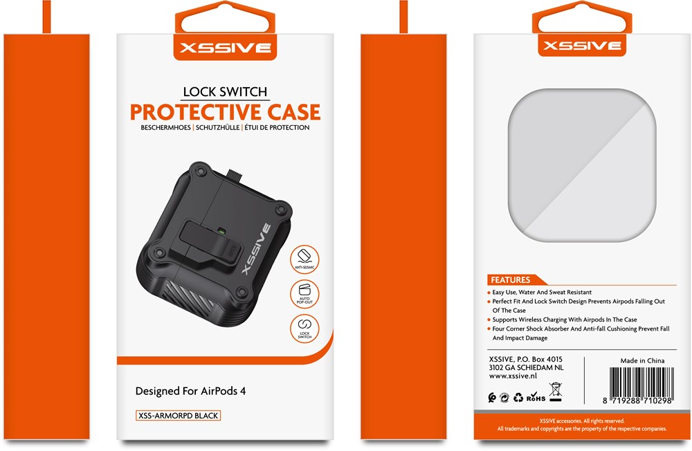 Xssive Protective Case for AirPods4 XSS-ARMORPD - Black-3