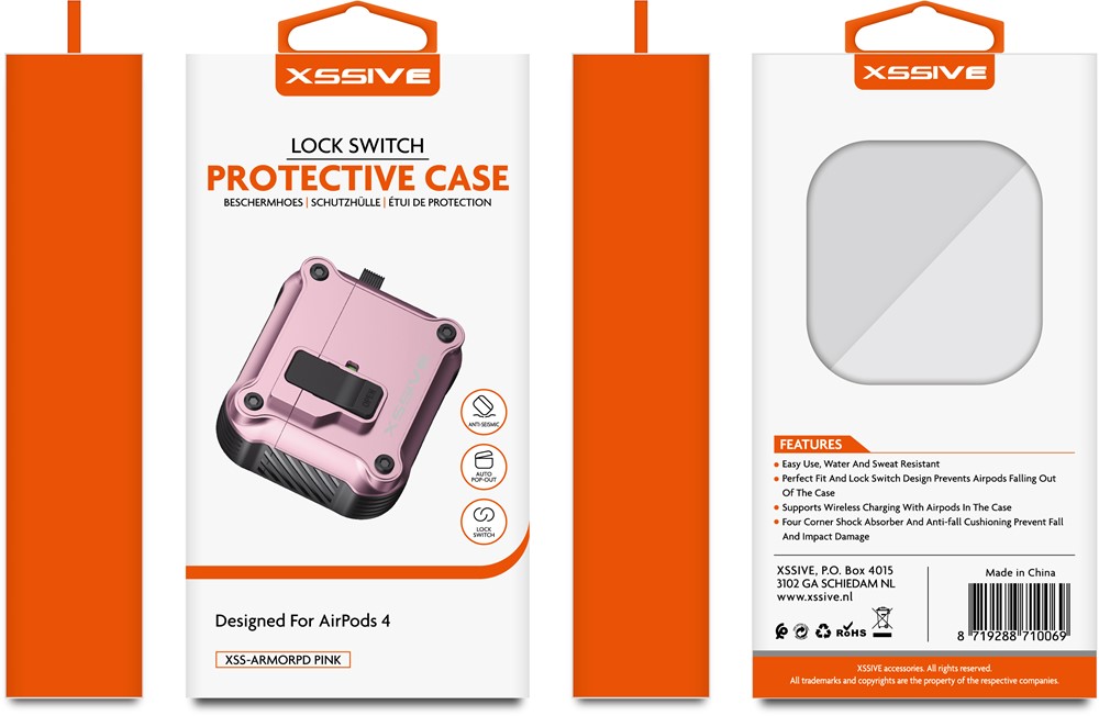 Xssive Protective Case for AirPods4 XSS-ARMORPD - Pink-3