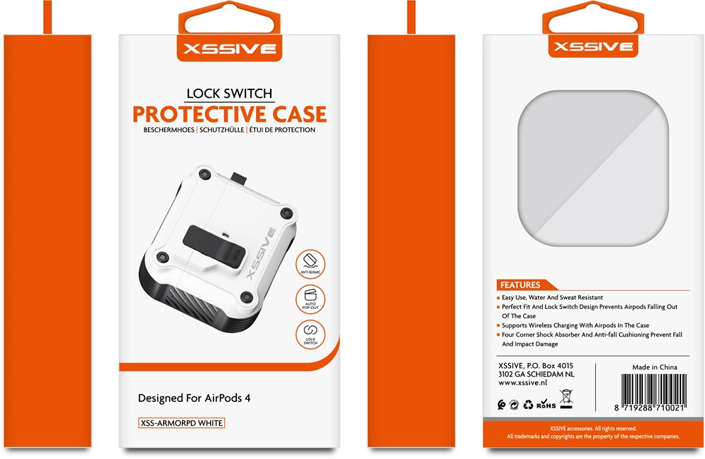 Xssive Protective Case for AirPods4 XSS-ARMORPD - White-3