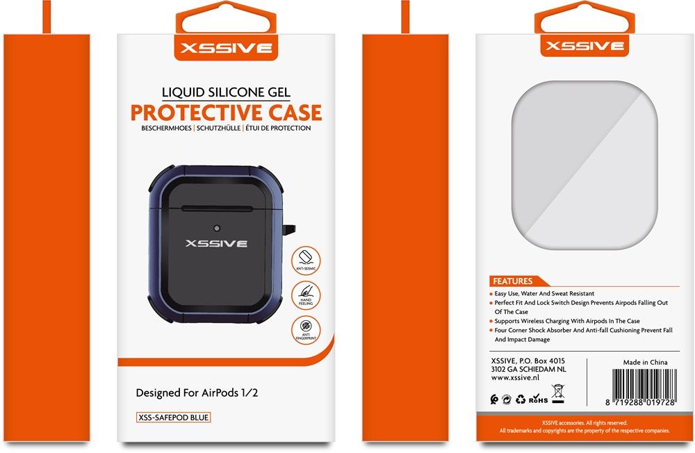Xssive Protective Case for AirPods 1/2 XSS-SAFEPOD- Blue-2