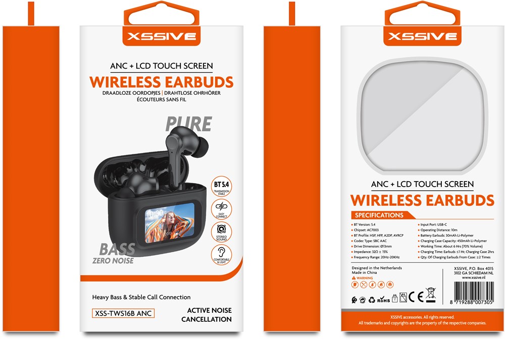 Xssive Wireless Earbuds XSS-TWS16B ANC - Black-2
